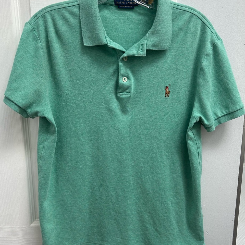 Ralph Lauren Green Polo Shirt Timeless Knit Classic